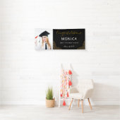 Elegantes Black Gold 2021 Abschluss Foto Banner (Insitu)