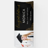 Elegantes Black Gold 2021 Abschluss Foto Banner (Vertikal)