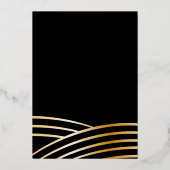 Elegantes Black & Gold 50. Hochzeitstag Folieneinladung (Rückseite)