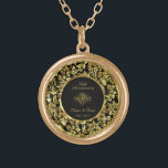 Elegantes Black & Gold 50. Hochzeitstag Vergoldete Kette<br><div class="desc">Eleganter schwarzer und goldener Damast 50. Hochzeitstag</div>