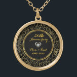 Elegantes Black & Gold 50. Hochzeitstag Vergoldete Kette<br><div class="desc">Elegantes Schwarz und Gold 50. Hochzeitstag</div>