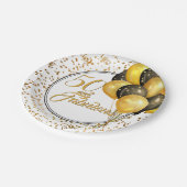 Elegantes Black Gold 50 und fabelhaftes Geburtstag Pappteller (Schrägansicht)