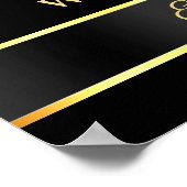 Elegantes Black Gold 50. Wedding Anniversary Poste Poster (Ecke)