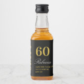 Elegantes Black Gold 60. Geburtstag Cocktail Party Alkoholflaschenetikett (Vorderseite)