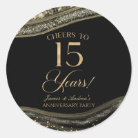 Elegantes Black Gold Agate 15-jähriges Party