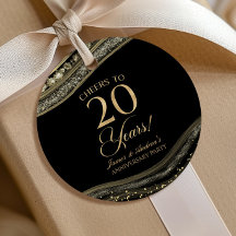 Elegantes Black Gold Agate 20-jähriges Party