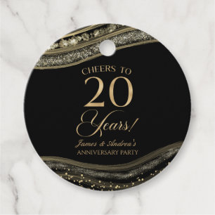 Elegantes Black Gold Agate 20-jähriges Party Geschenkanhänger