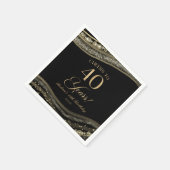 Elegantes Black Gold Agate 40. Geburtstag Party Serviette (Ecke)