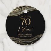 Elegantes Black Gold Agate 70-jähriges Party Geschenkanhänger (Rückseite)