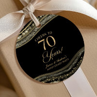 Elegantes Black Gold Agate 70-jähriges Party