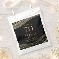 Elegantes Black Gold Agate 70-jähriges Party