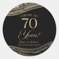Elegantes Black Gold Agate 70-jähriges Party