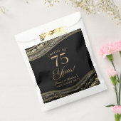 Elegantes Black Gold Agate 75-jähriges Party Geschenktütchen (Versiegelt)
