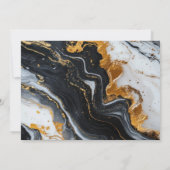 Elegantes Black Gold Agate Foto 70. Geburtstag Einladung (Rückseite)