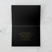 Elegantes Black Gold Agate Jubiläum Party Dankeskarte (Innenseite)