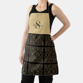 Elegantes Black Gold Art Deco Design Monogramm Schürze (InSitu)
