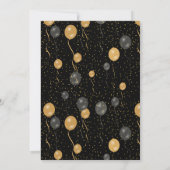 Elegantes Black & Gold Balloons Retirement Party Einladung (Rückseite)