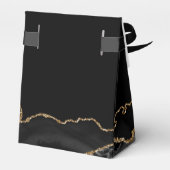 Elegantes Black Gold Bar Mitzvah Party Geschenkschachtel (Rückseite)