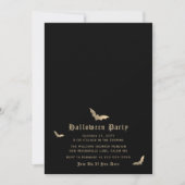 Elegantes Black Gold Bat Halloween-Party Einladung (Vorderseite)