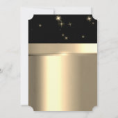 Elegantes Black, Gold Blume Dress Brautparty Einladung (Rückseite)