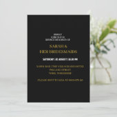 Elegantes Black Gold Bridesmaids Luncheon Brunch Einladung (Stehend Vorderseite)