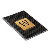 Elegantes Black Gold Class Monogramm erstes Foto Notizblock (Rechte Seite)