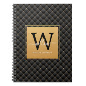 Elegantes Black Gold Class Monogramm erstes Foto Notizblock (Vorderseite)