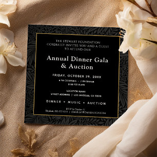 Elegantes Black Gold Corporate Dinner Einladung