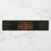 Elegantes Black Gold Cosmetic Jar Wrapper Label Wasserflaschenetikett (Einzelnes Label)