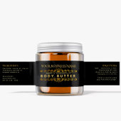 Elegantes Black Gold Cosmetic Jar Wrapper Label Wasserflaschenetikett