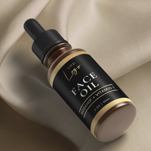 Elegantes Black Gold Cosmetic Skincare Flasche Eti