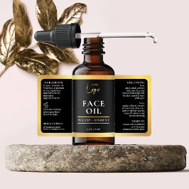 Elegantes Black Gold Cosmetic Skincare Flasche Eti