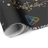 Elegantes Black Gold Custom Business Logo Weihnach Geschenkpapier (Rolleneckpunkt)
