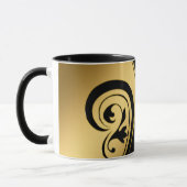 Elegantes Black & Gold Design Persönliche Gestaltu Tasse (Links)