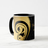Elegantes Black & Gold Design Persönliche Gestaltu Tasse (Vorderseite Links)