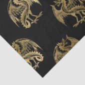 Elegantes Black Gold Dragon Tissue Paper Seidenpapier (Ausschnitt)