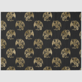 Elegantes Black Gold Dragon Tissue Paper Seidenpapier