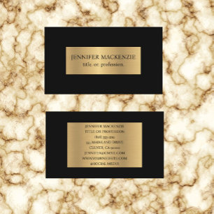 Elegantes Black Gold Einfach Minimalistisch Visitenkarte