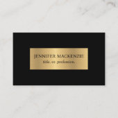 Elegantes Black Gold Einfach Minimalistisch Visitenkarte (Vorderseite)