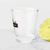 Elegantes Black Gold Emblem Personalisiert Schnapsglas (Rechts)