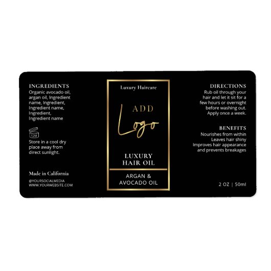 Elegantes Black & Gold Fair Oil Dropper Flaschenet (Vorne)