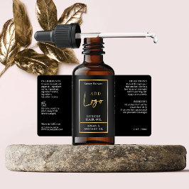 Elegantes Black & Gold Fair Oil Dropper Flaschenet