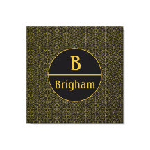 Elegantes Black & Gold Filigree Monogramm