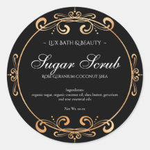 Elegantes Black Gold Foil Glamour Product Label