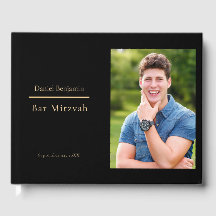 Elegantes Black Gold Foto Bar Mitzvah