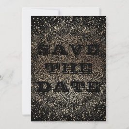 Elegantes Black Gold Foto Save the Date Einladung