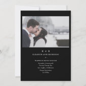 Elegantes Black Gold Foto Save the Date Einladung (Rückseite)