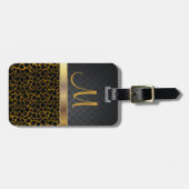 Elegantes Black & Gold Giraffe Design Gepäckanhänger (Vorderseite horizontal)
