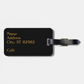 Elegantes Black & Gold Giraffe Design Gepäckanhänger (Rückseite horizontal)