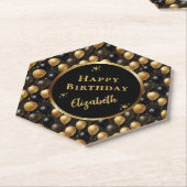 Elegantes Black Gold Glitzer Balloons Muster A021 Untersetzer (angewinkelt)